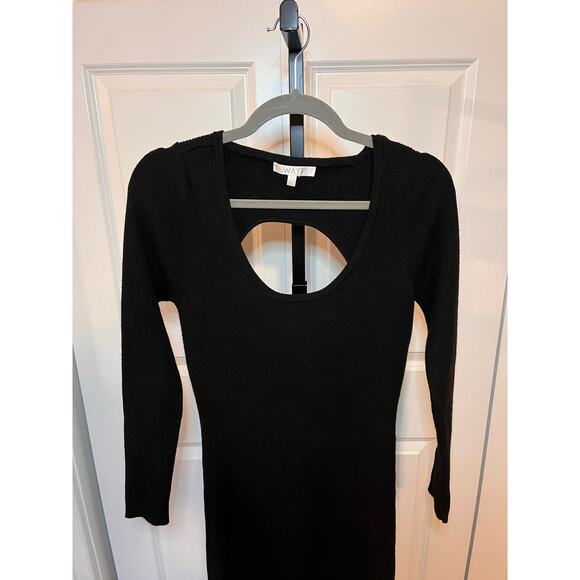 WAYF Walker Cutout Slit Dress - Medium - Black Knit Sweater Dress NWOT - Picture 5 of 6